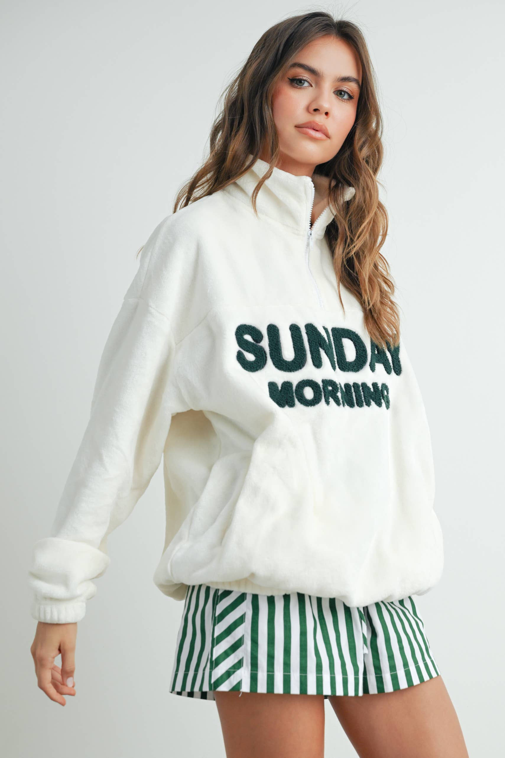 Sunday Morning  | Half-Zip Pullover Sweatshirt