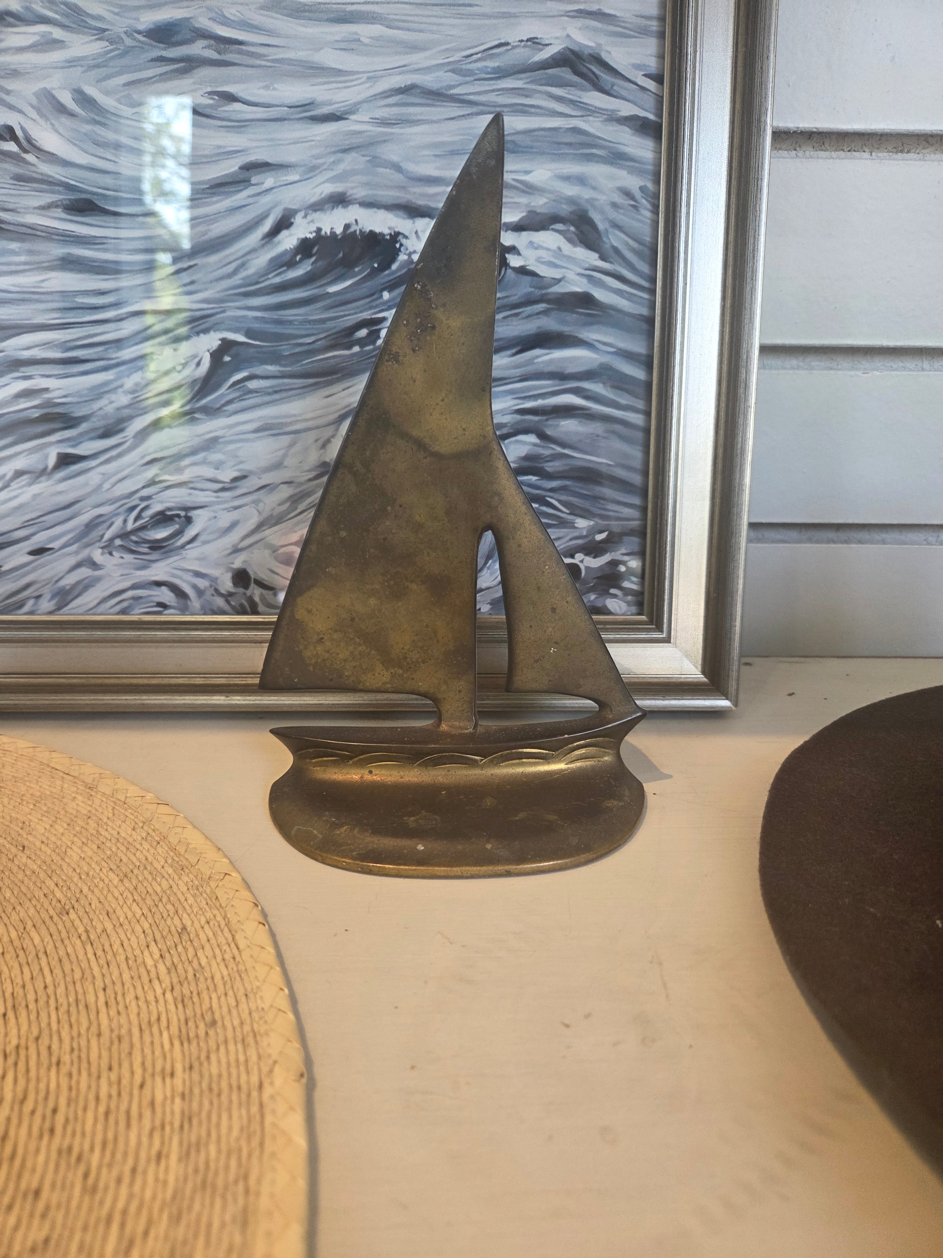 Brass Sailboat Sculpture
