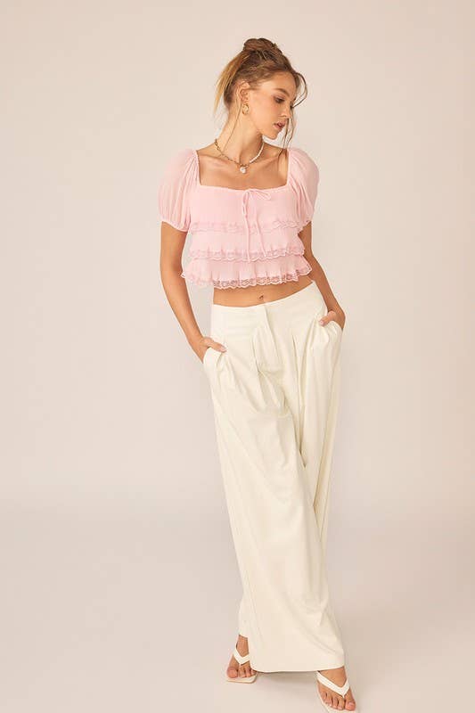 Ballerina | Pleated Tired Chiffon Top