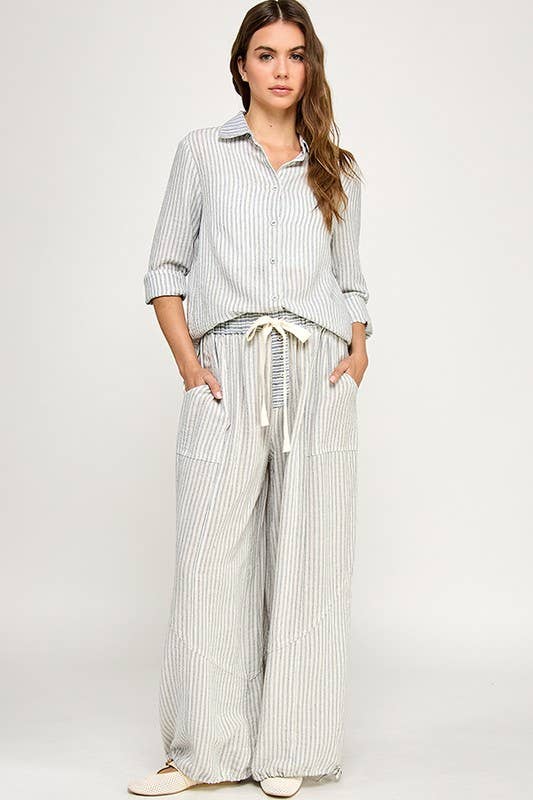 Jessica | 100% Cotton Soft Washed Stripe Shirt