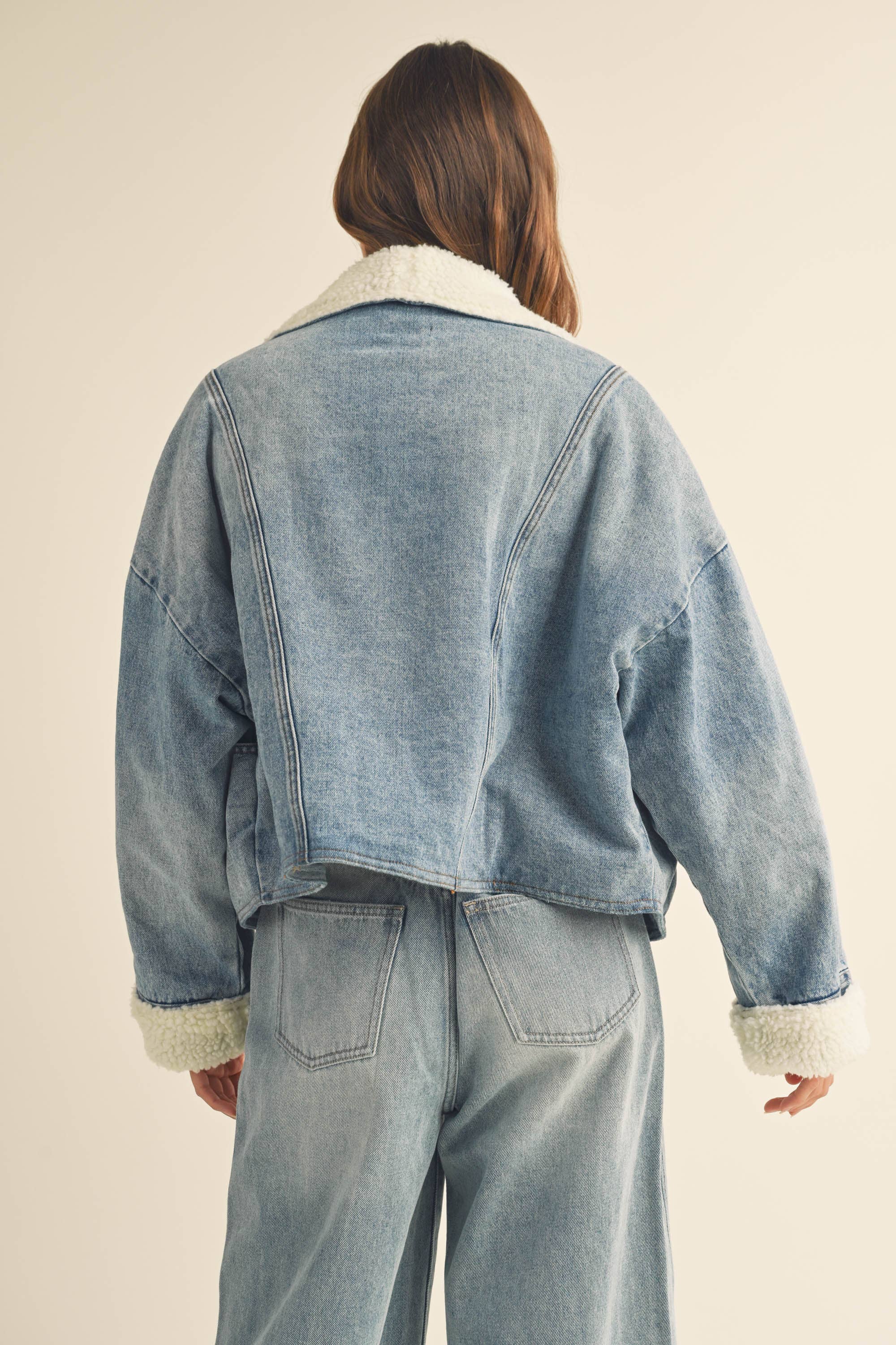 Cindy | Sherpa Lined Denim Jacket