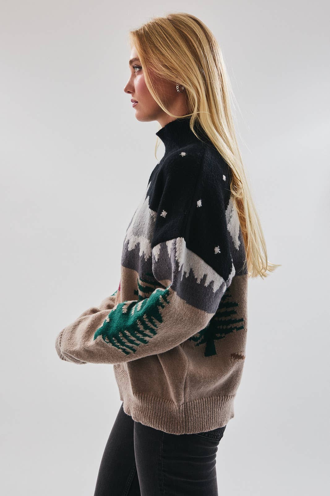 Aspen | Long Sleeve high Neck Ski Graphic Sweater