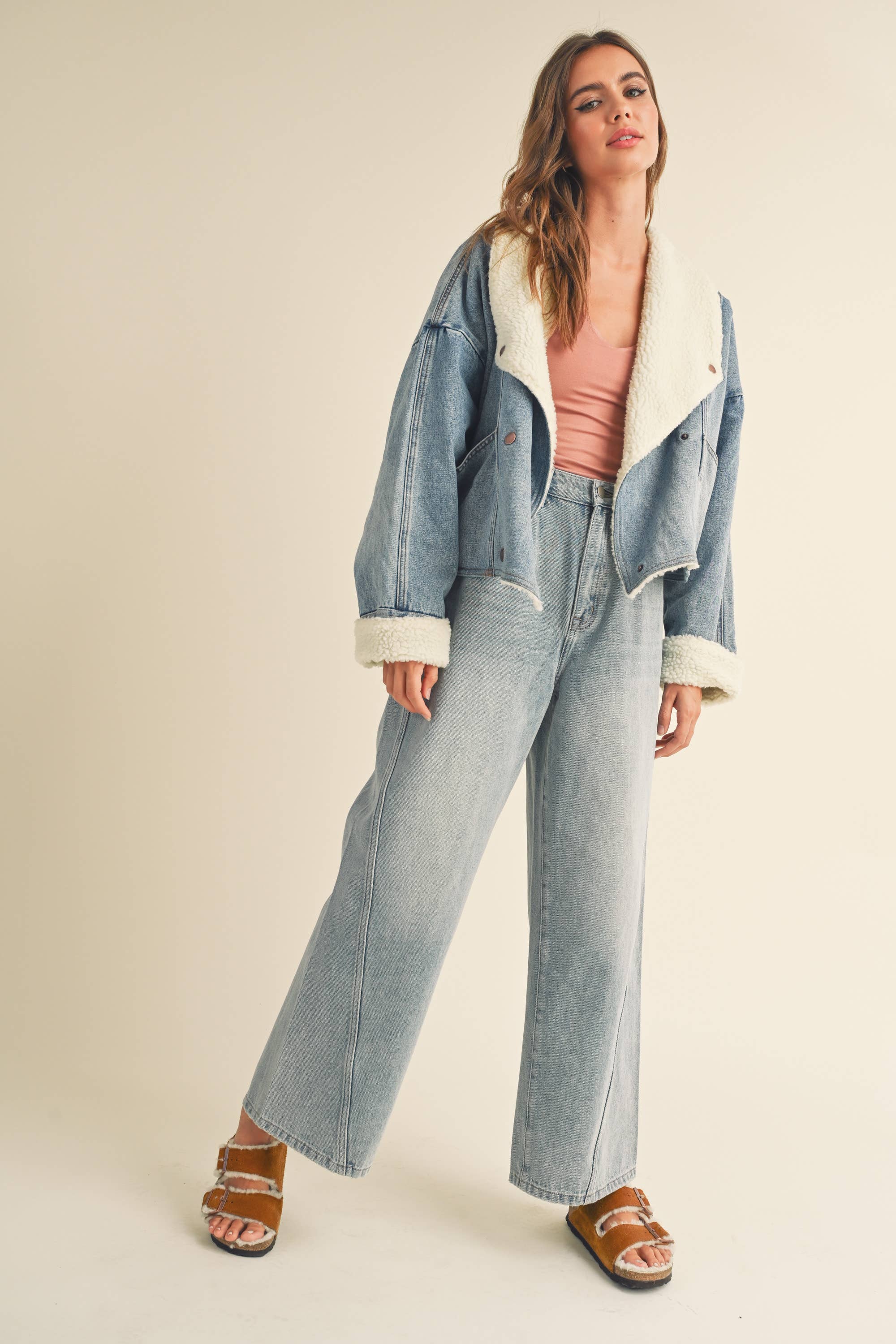 Cindy | Sherpa Lined Denim Jacket
