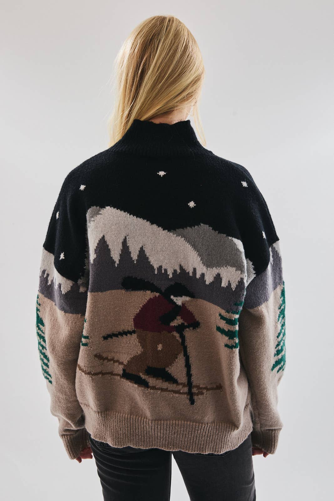 Aspen | Long Sleeve high Neck Ski Graphic Sweater