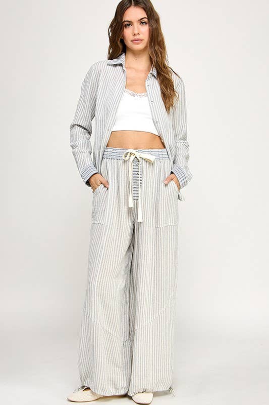 Jessica | 100% Cotton Soft Washed Stripe Shirt