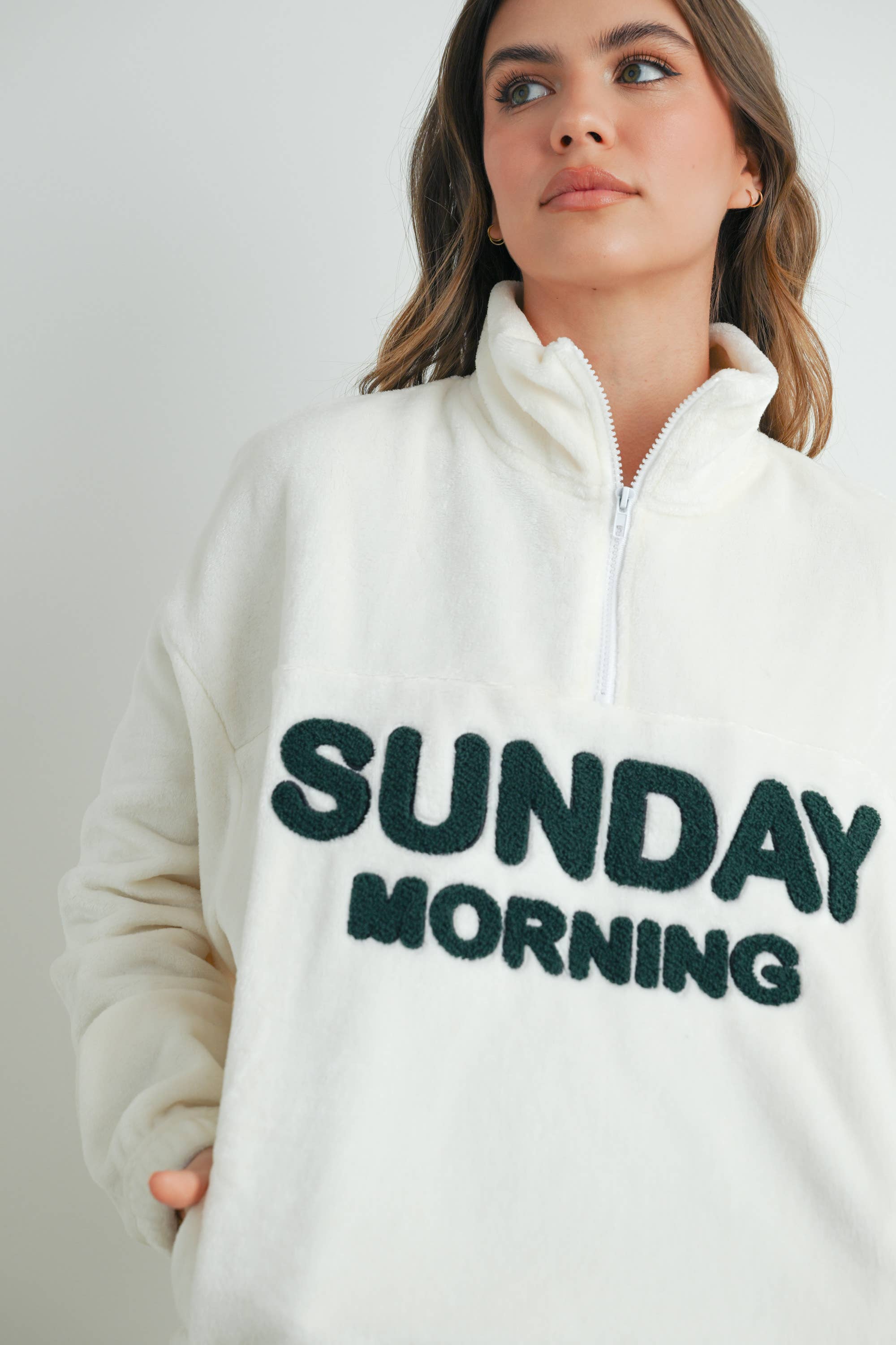 Sunday Morning  | Half-Zip Pullover Sweatshirt