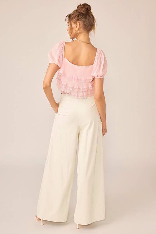Ballerina | Pleated Tired Chiffon Top