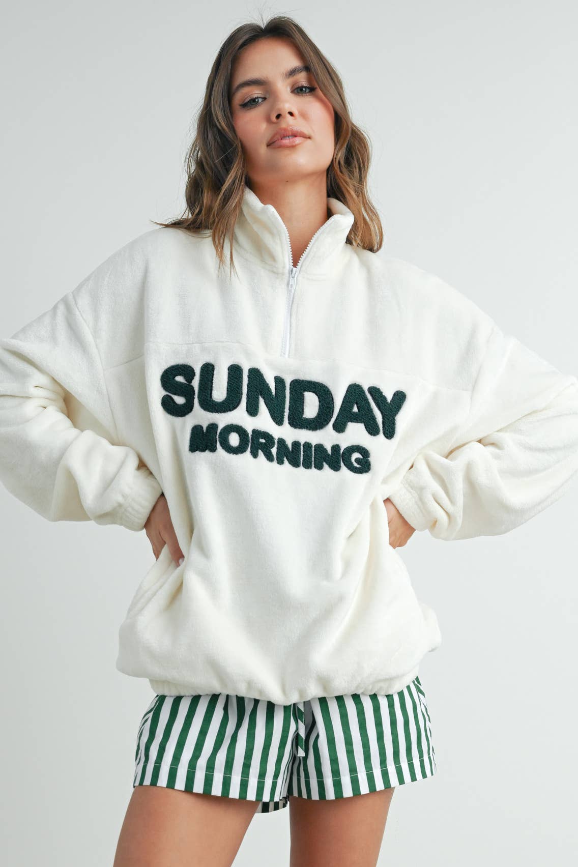 Sunday Morning  | Half-Zip Pullover Sweatshirt