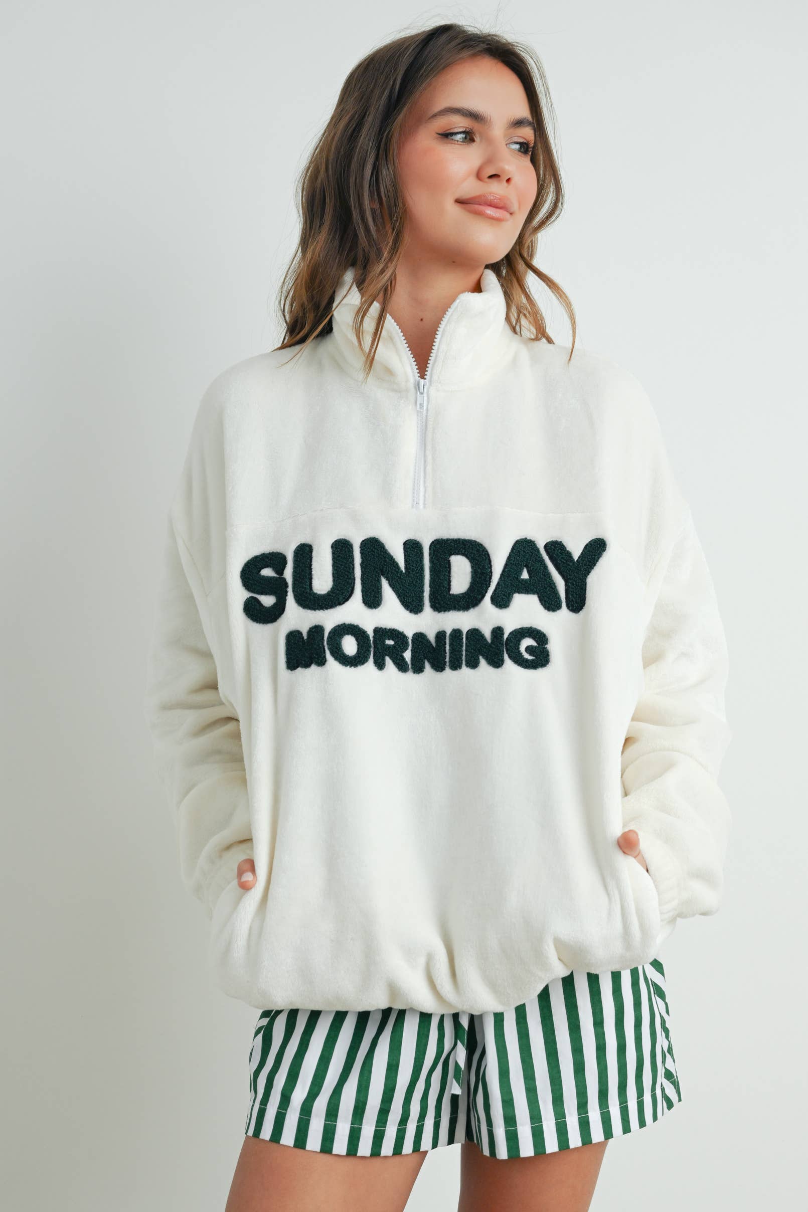 Sunday Morning  | Half-Zip Pullover Sweatshirt