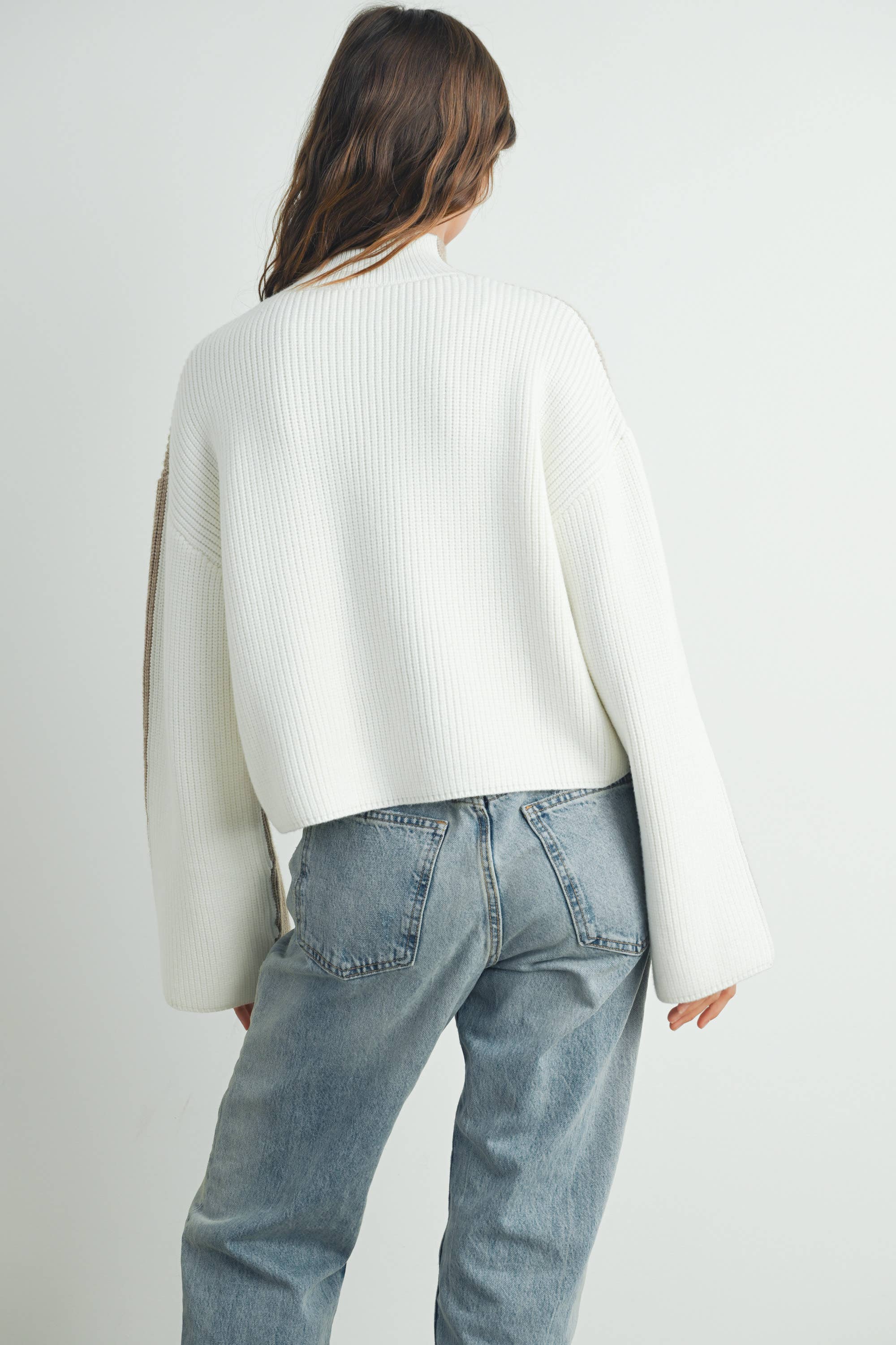 Two-Toned Turtleneck Sweater