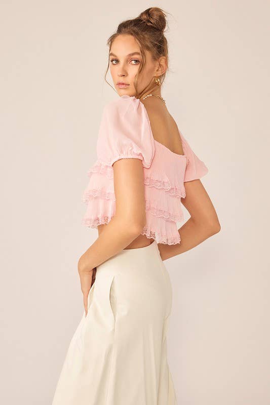 Ballerina | Pleated Tired Chiffon Top
