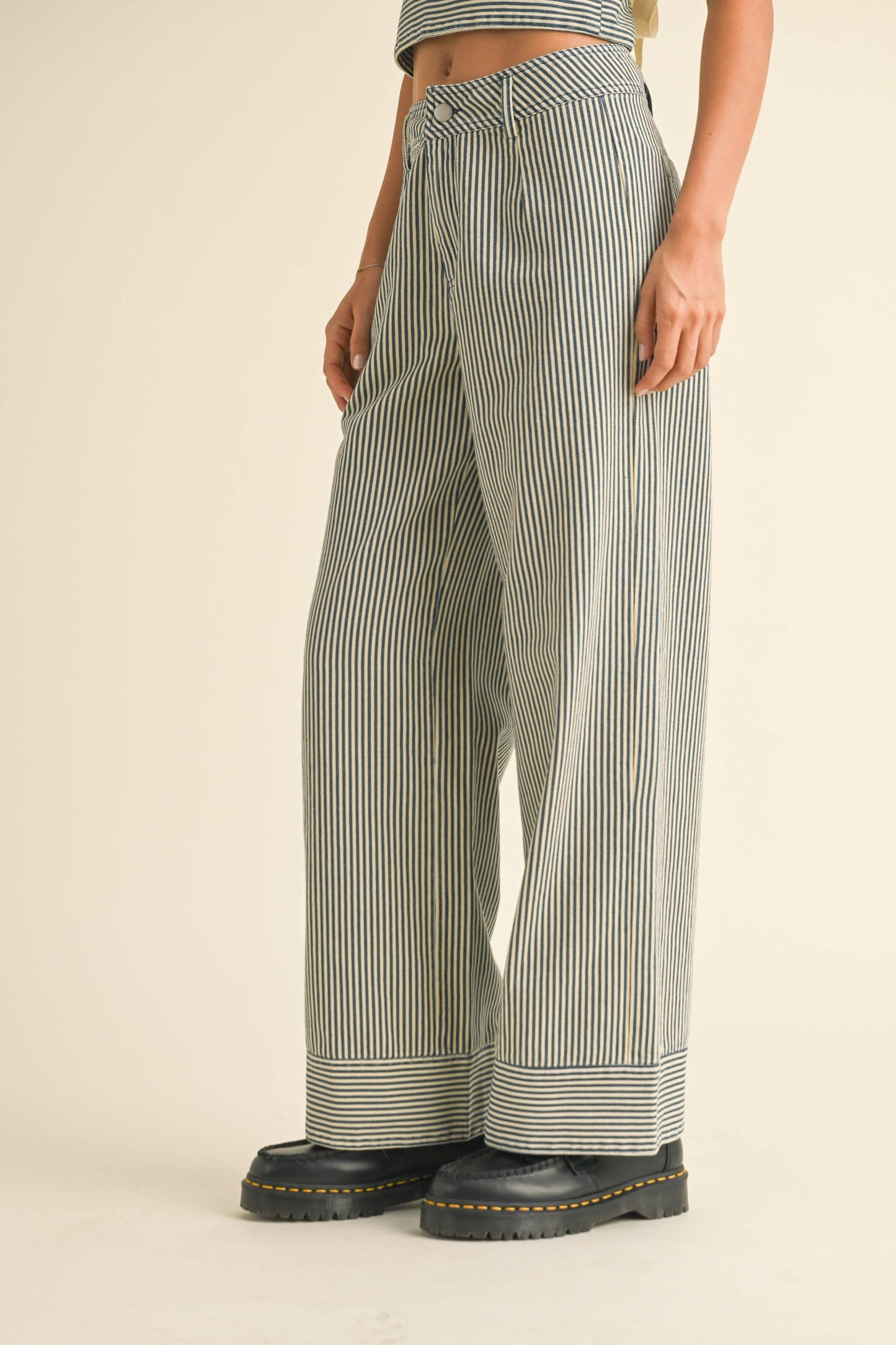Hadley | Blue Striped Pattern Pants