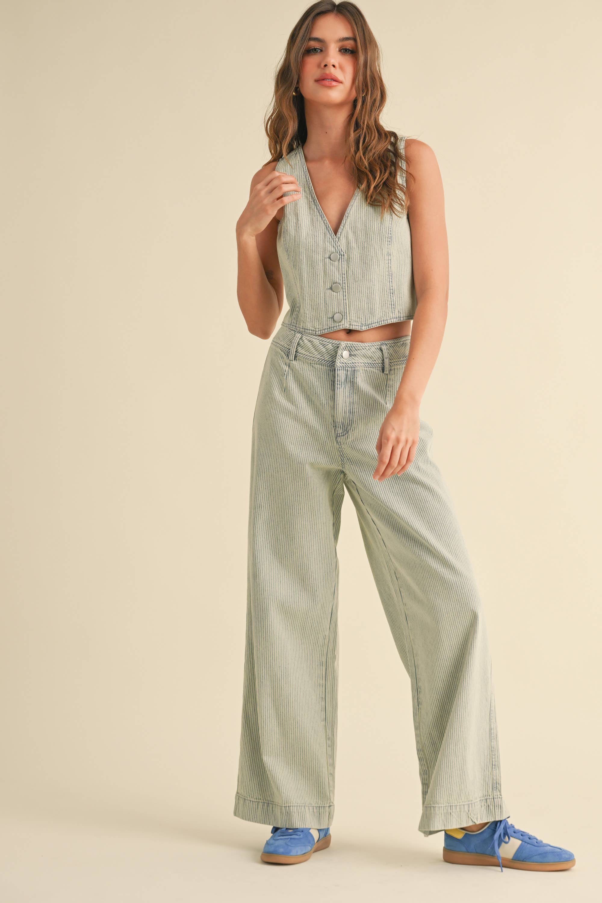 Faded Stripe Pattern Pants