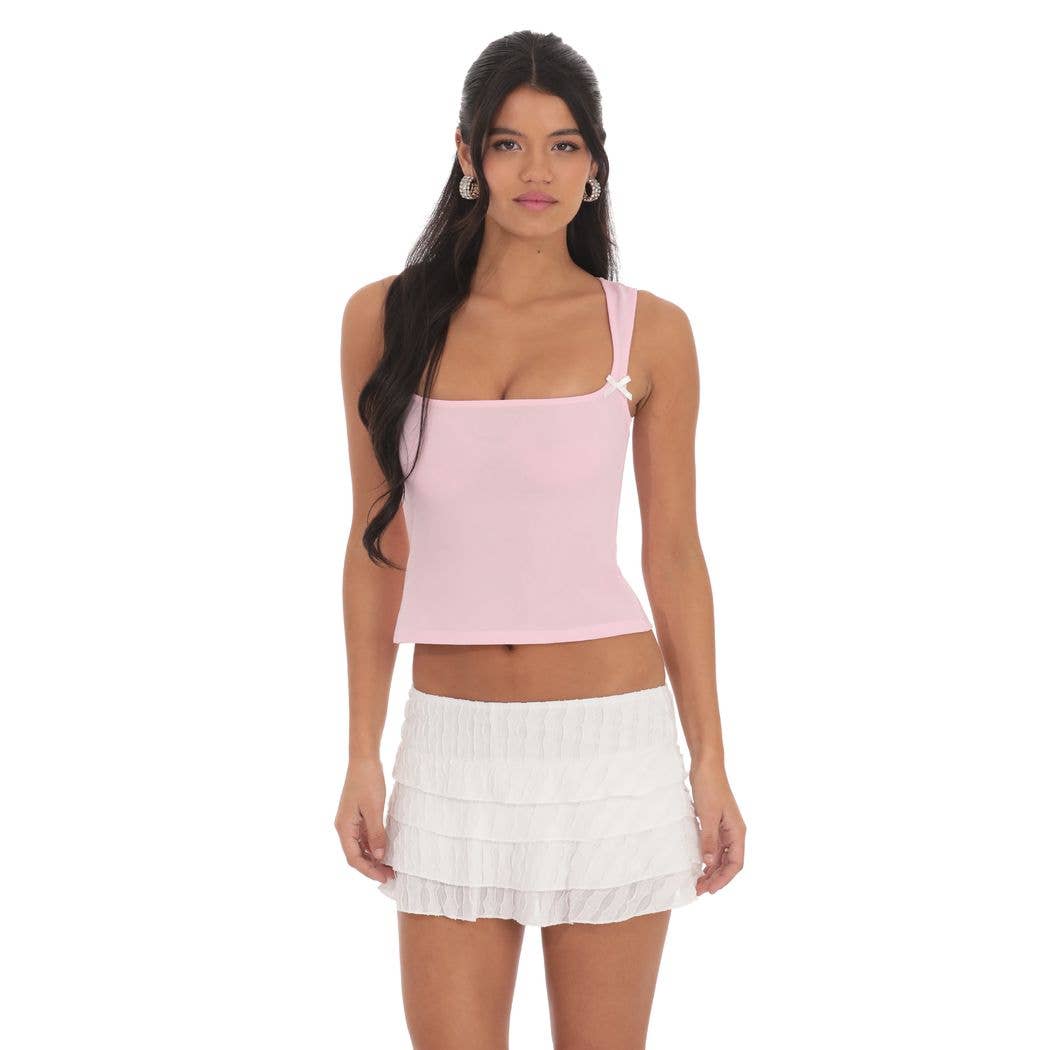 Bowie | Double Bow Top in Pink