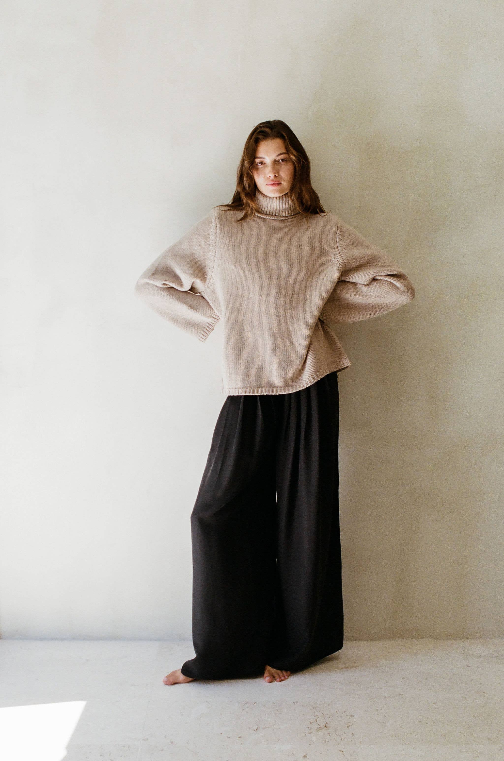Britany Cashmere Wool Ribbed Turtleneck