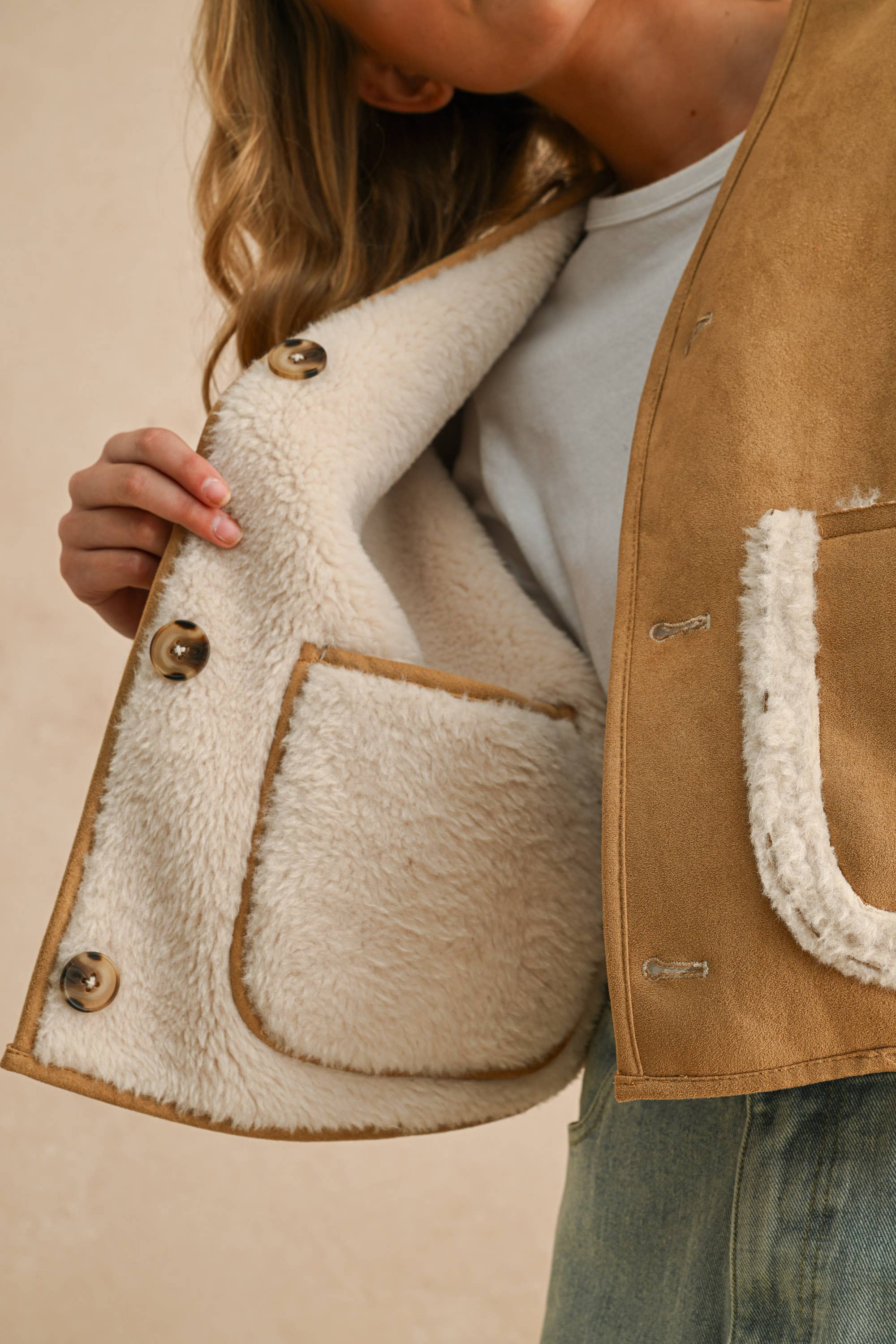 Jamie | Sherpa and Suede Reversible Jacket