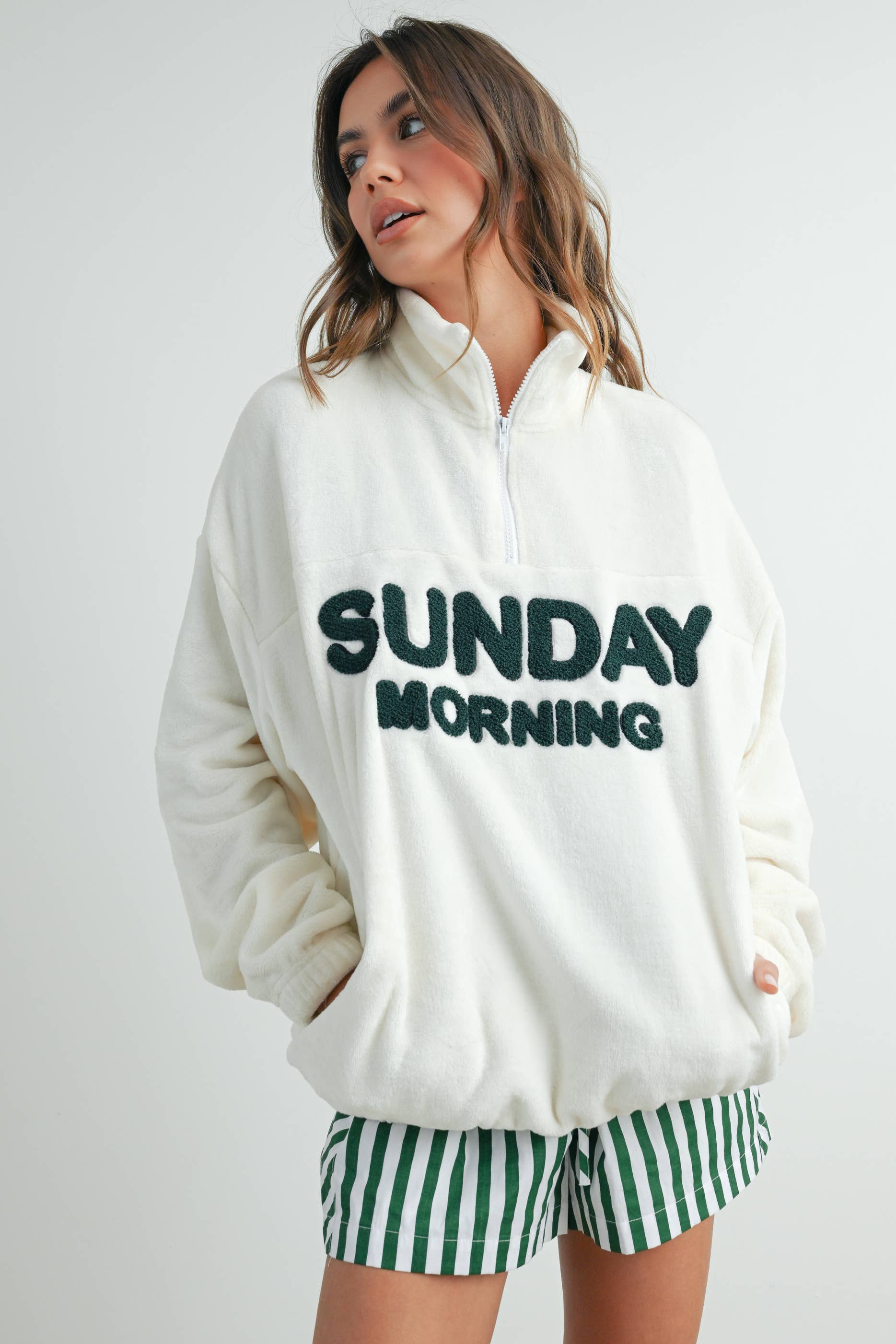 Sunday Morning  | Half-Zip Pullover Sweatshirt