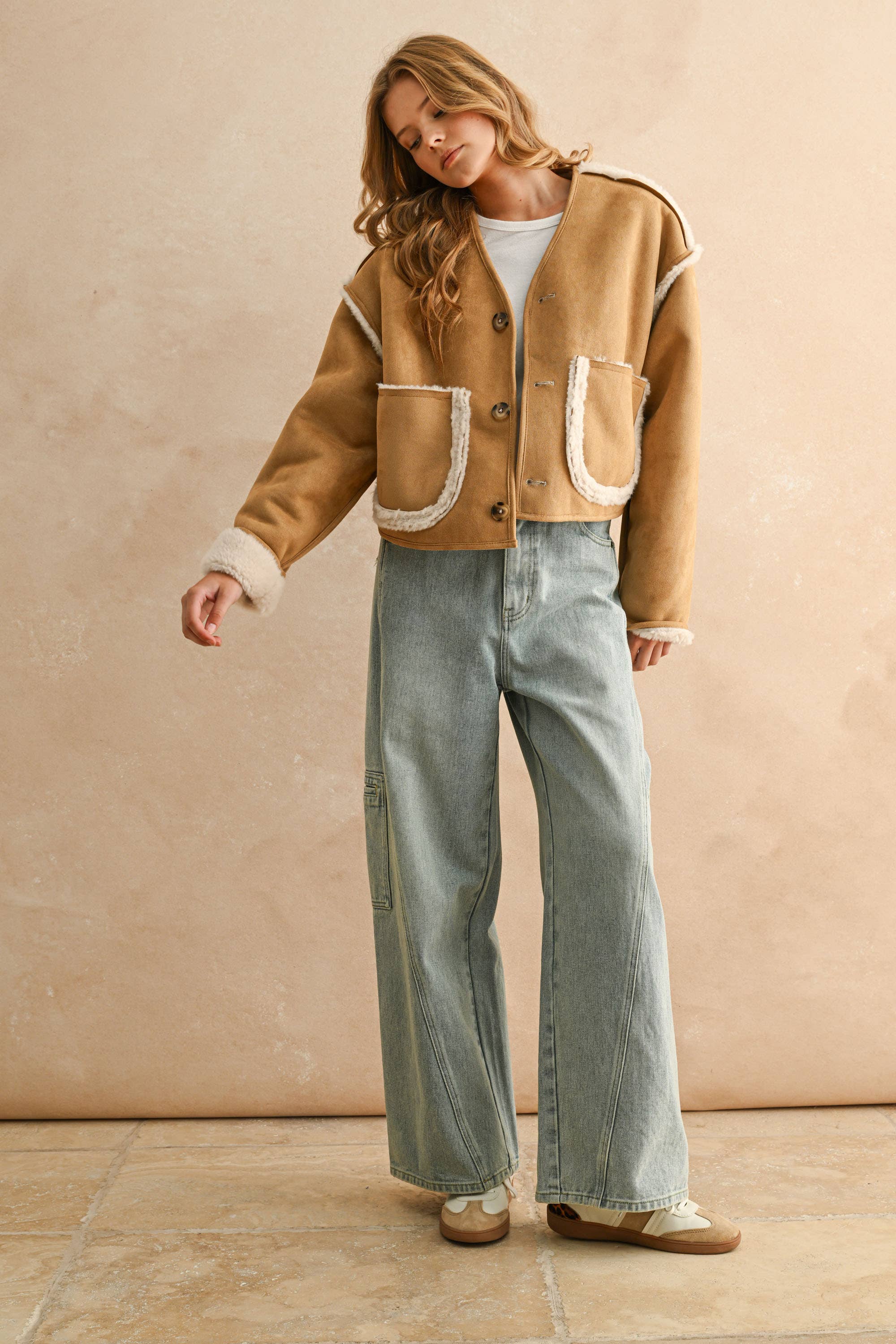 Jamie | Sherpa and Suede Reversible Jacket