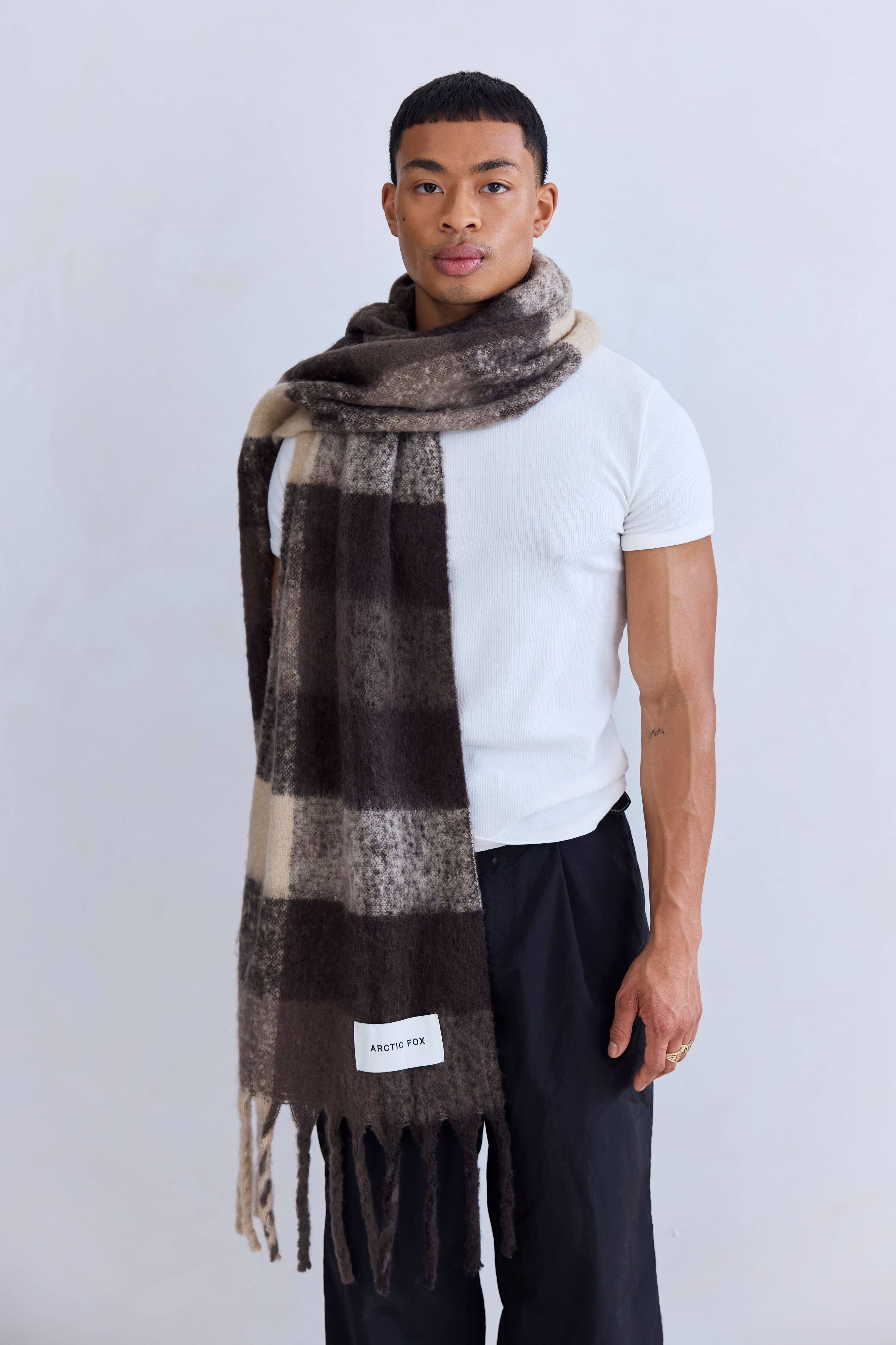 The Reykjavik Scarf | 100% Recycled Brown Check