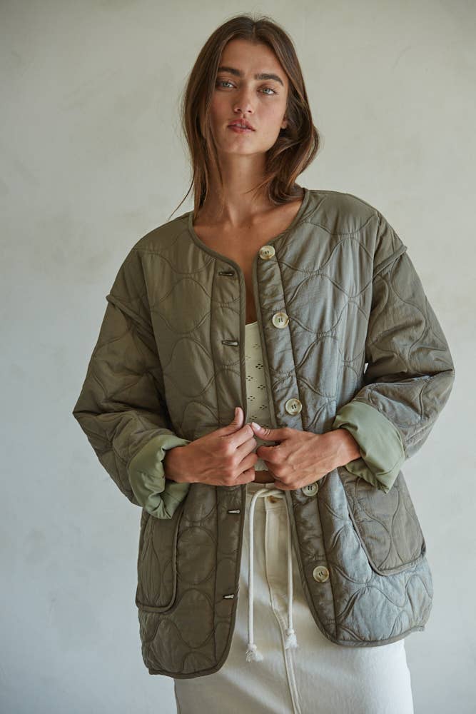 Trisha | Woven Nylon Quilted Jacket