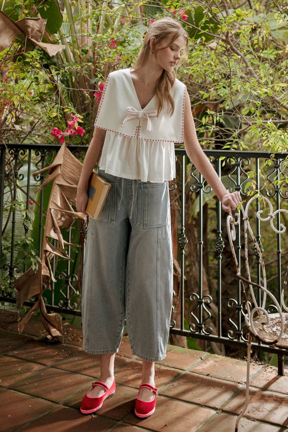 Sailor | Cotton & Linen Collar Sleeveless Top