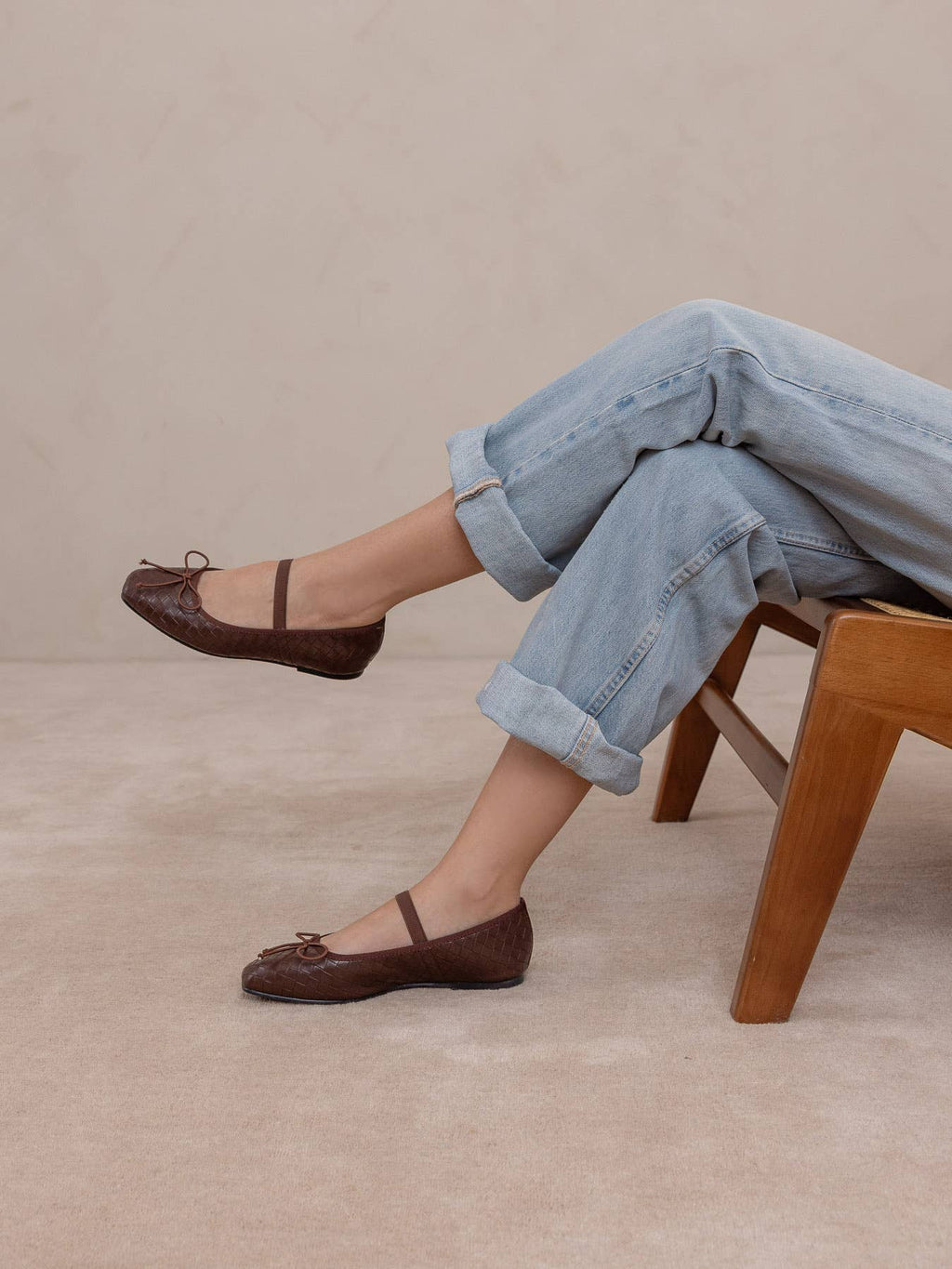 The Logan | Coffee Woven Ballet Flat