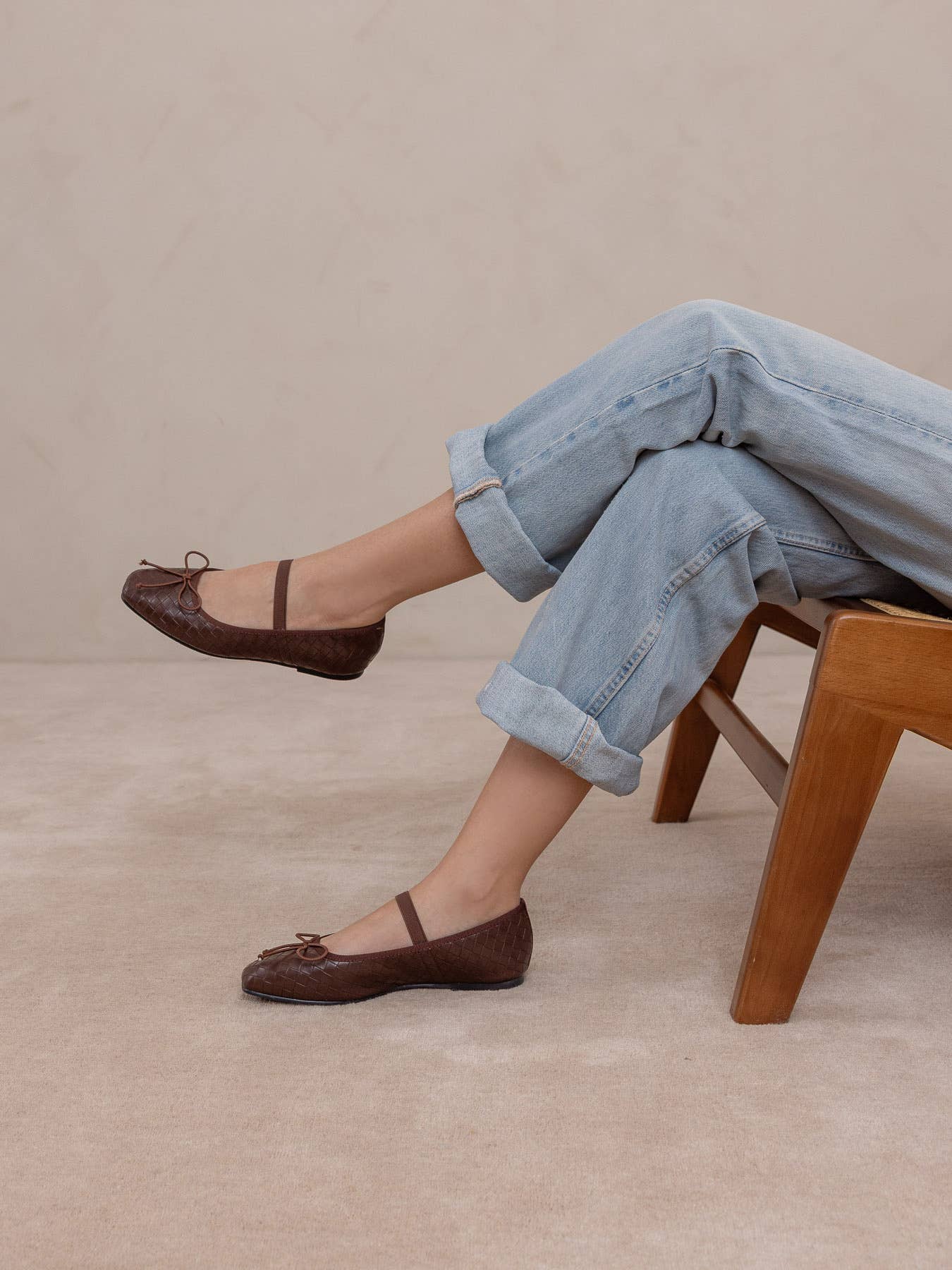 The Logan | Coffee Woven Ballet Flat