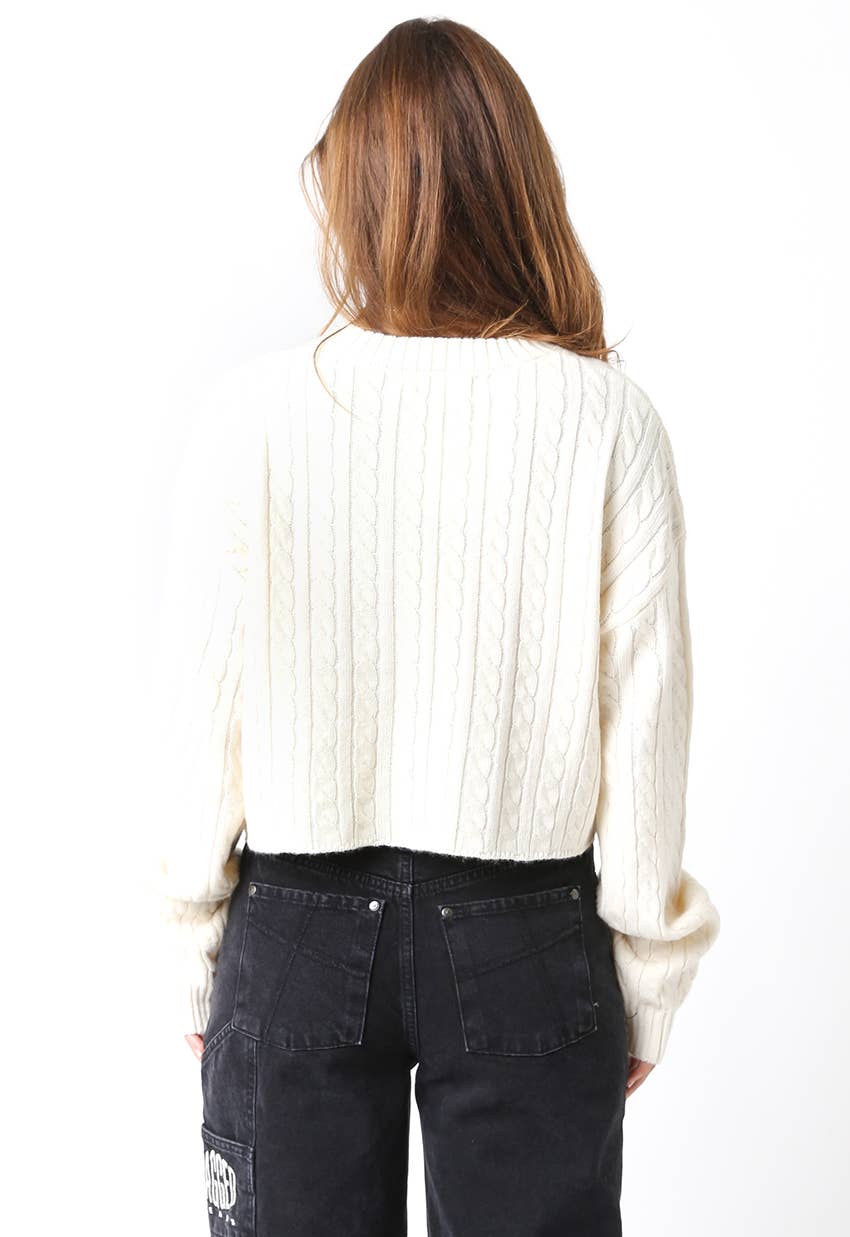 Annie | Cable Knit Cropped Sweater