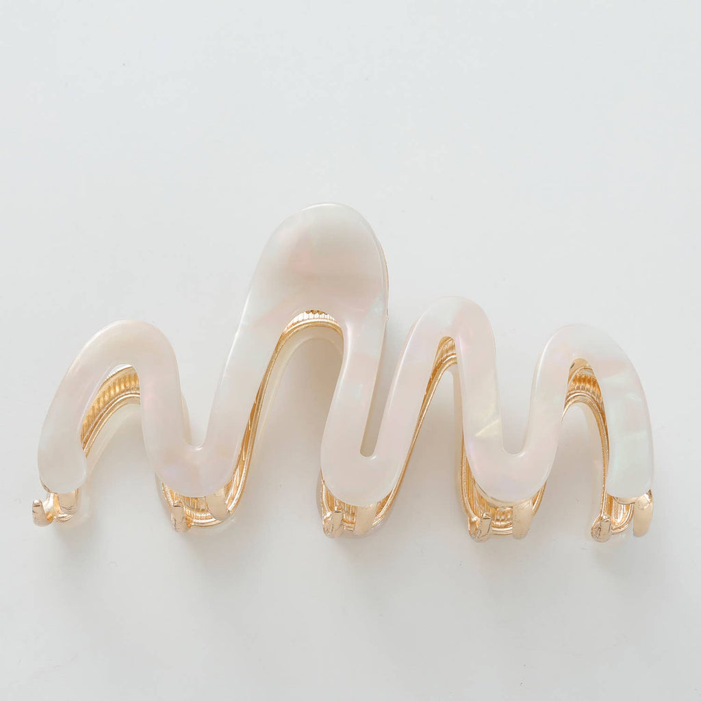 Willow Rosé | Large Squiggle Metal Claw Clip