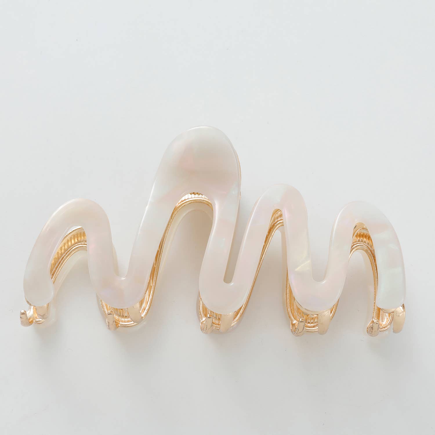 Willow Rosé | Large Squiggle Metal Claw Clip