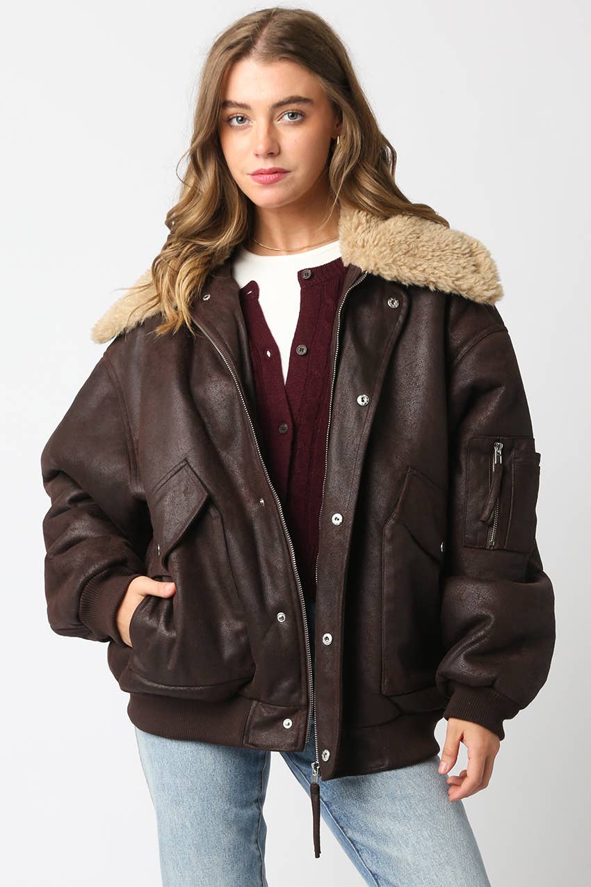 Aspen | Pu Bomber Jacket