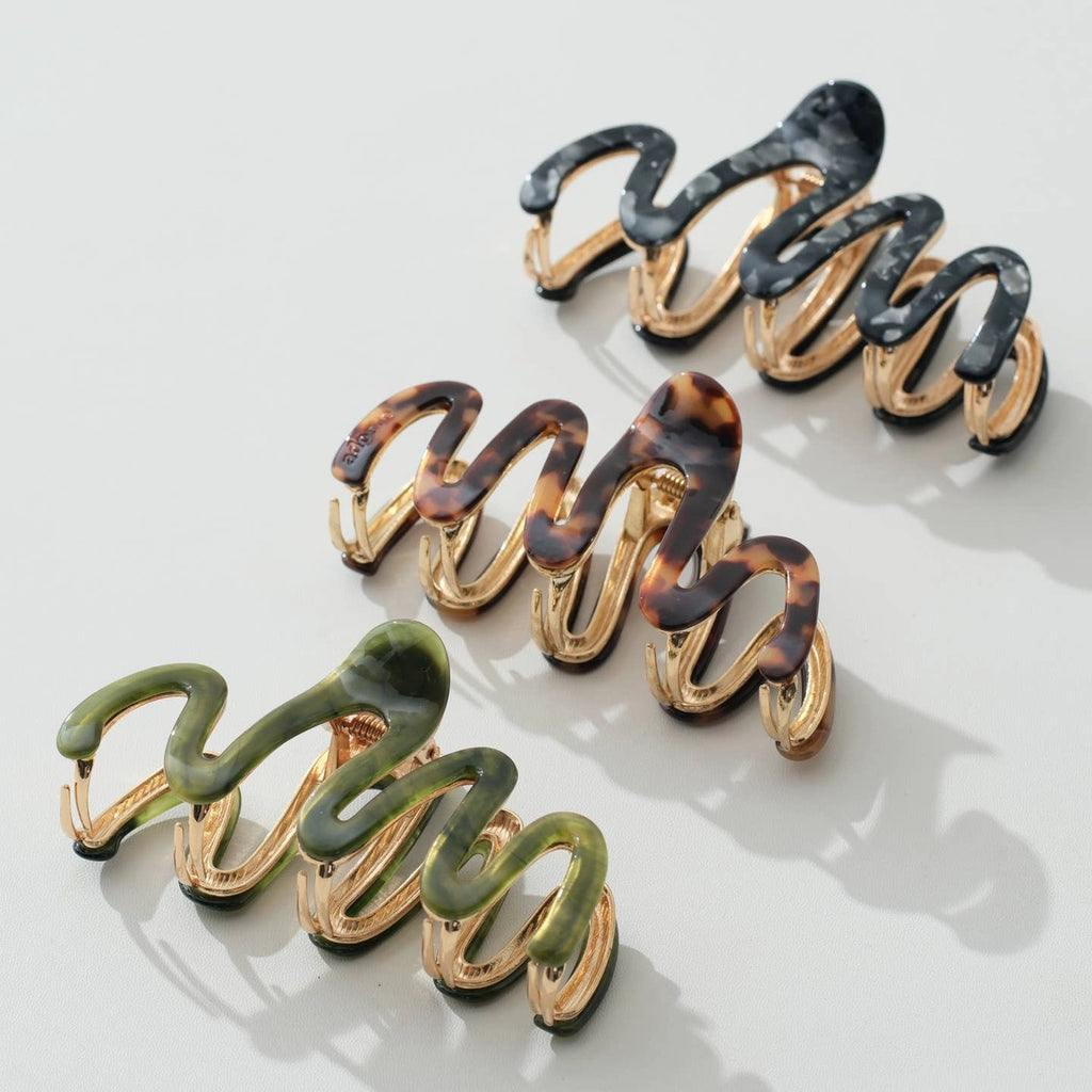 Willow Vintage | Large Squiggle Metal Claw Clip