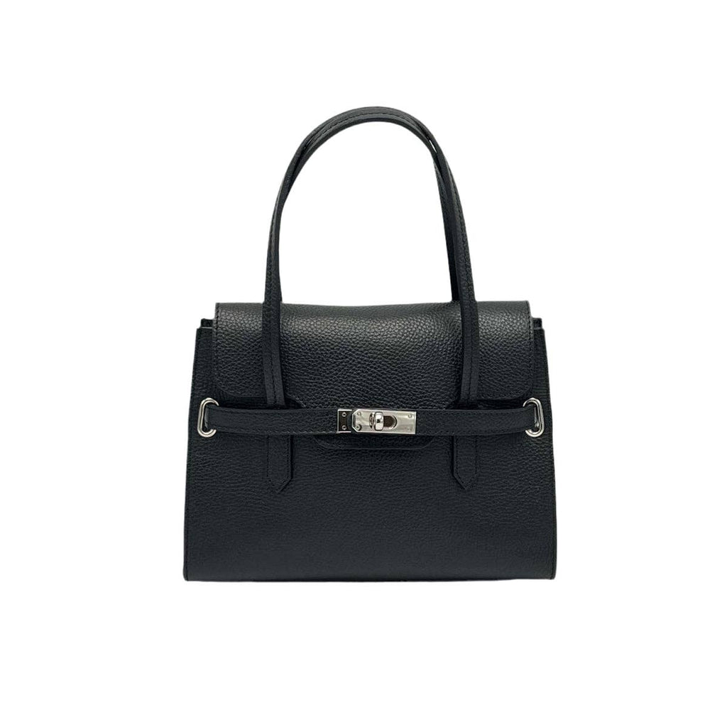 Genuine leather shoulder bag, Made in Italy