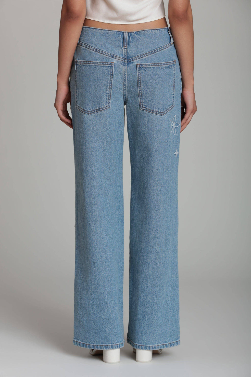 Pearl Fleur | Embellished Stretch Denim Jean