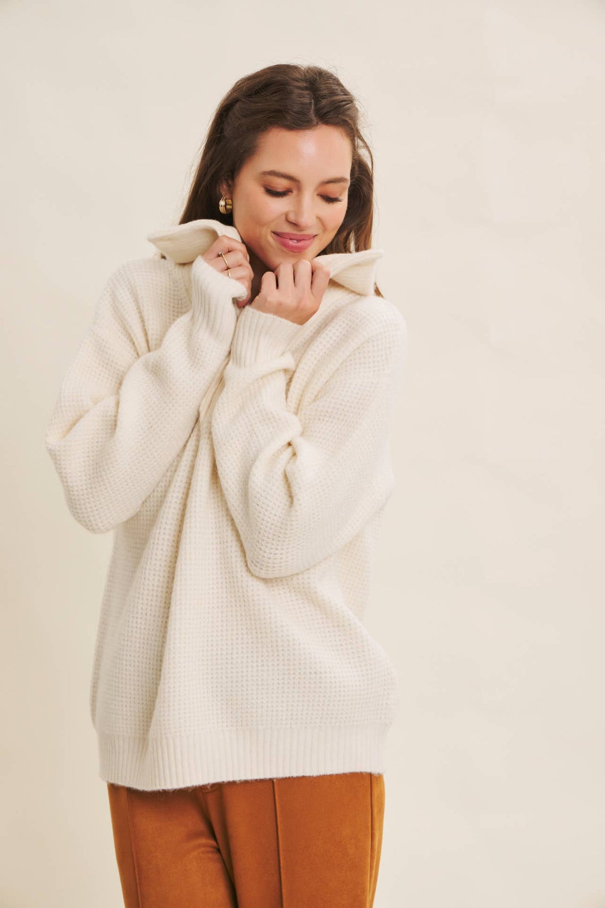 Gaia | Eco-Friendly Wool Waffle Knit Pullover