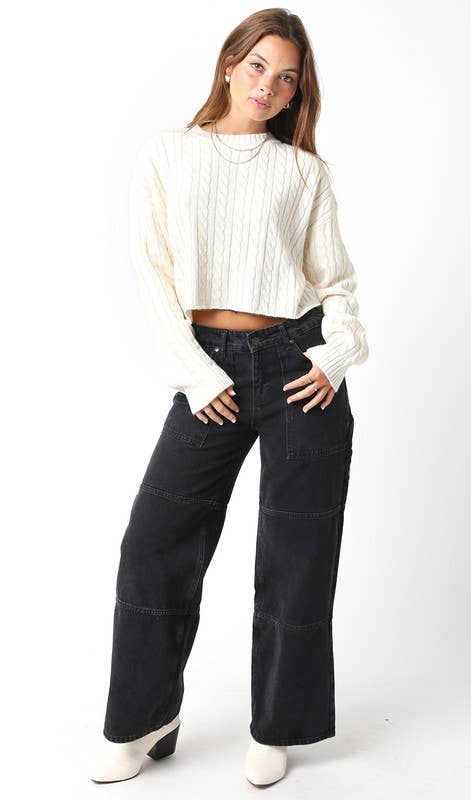Annie | Cable Knit Cropped Sweater