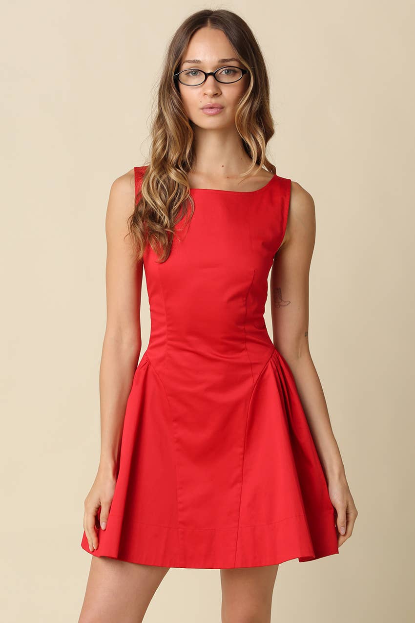 Celine | Structured Pleated Mini Dress