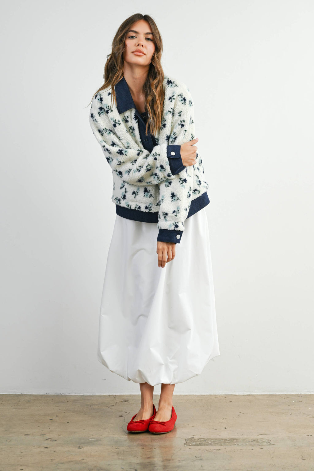 Elaine | Floral Collared Button-Down Jacket