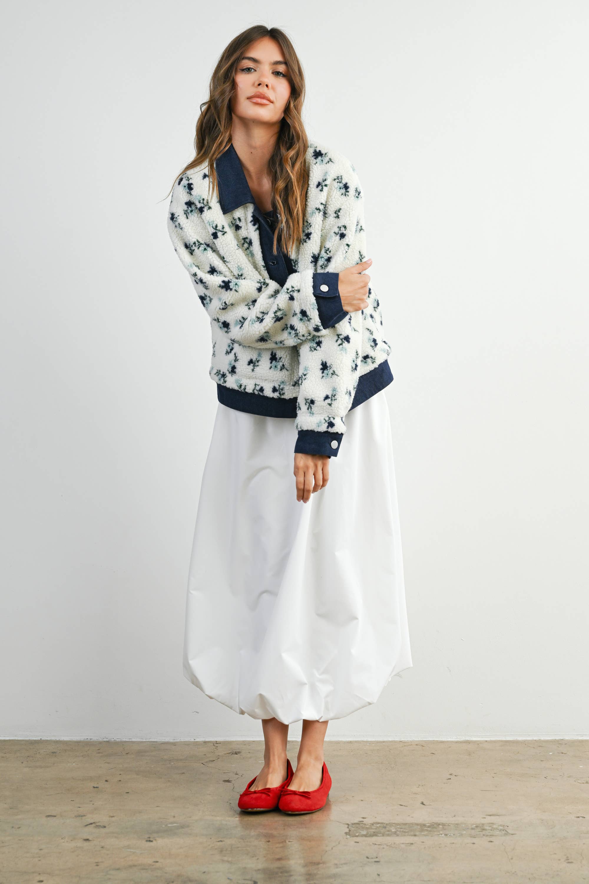 Elaine | Floral Collared Button-Down Jacket