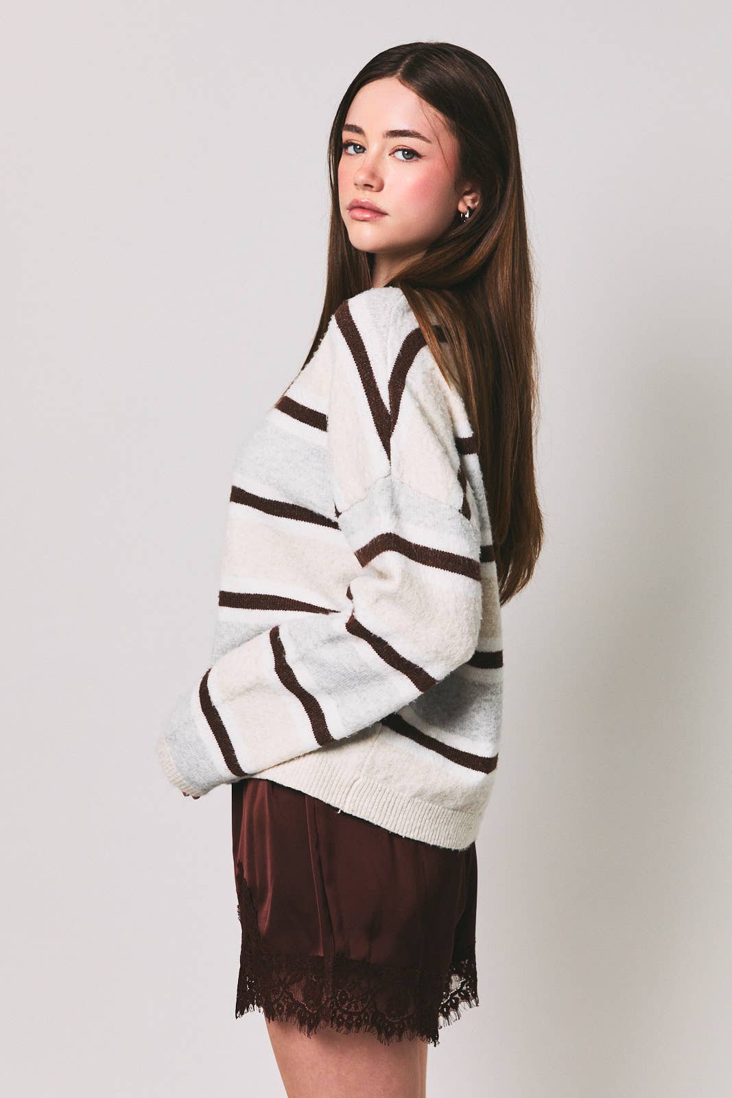 Ember | Long Sleeve Striped Soft Cardigan
