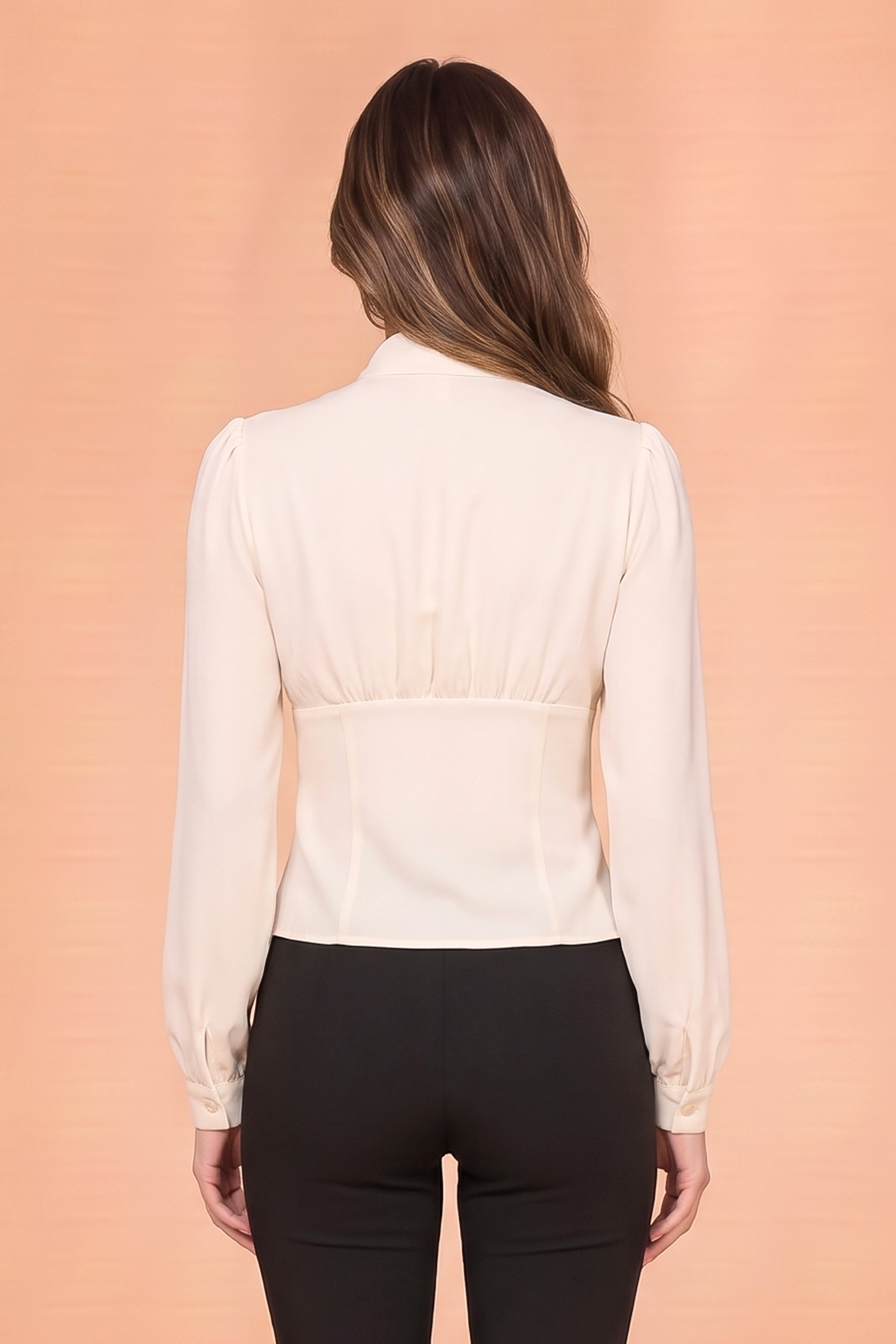 Siena | Button Chiffon Blouse w Scarf