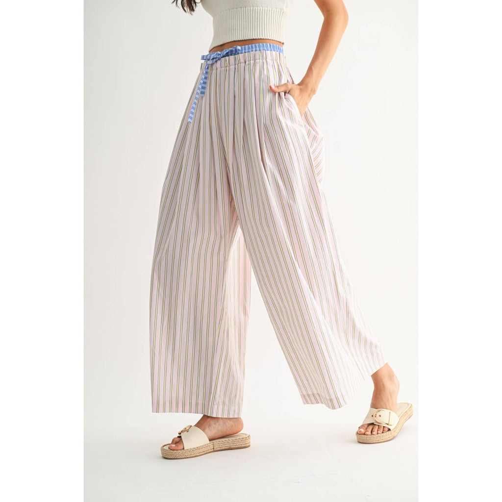Birdie | Striped Wide-Leg Trousers