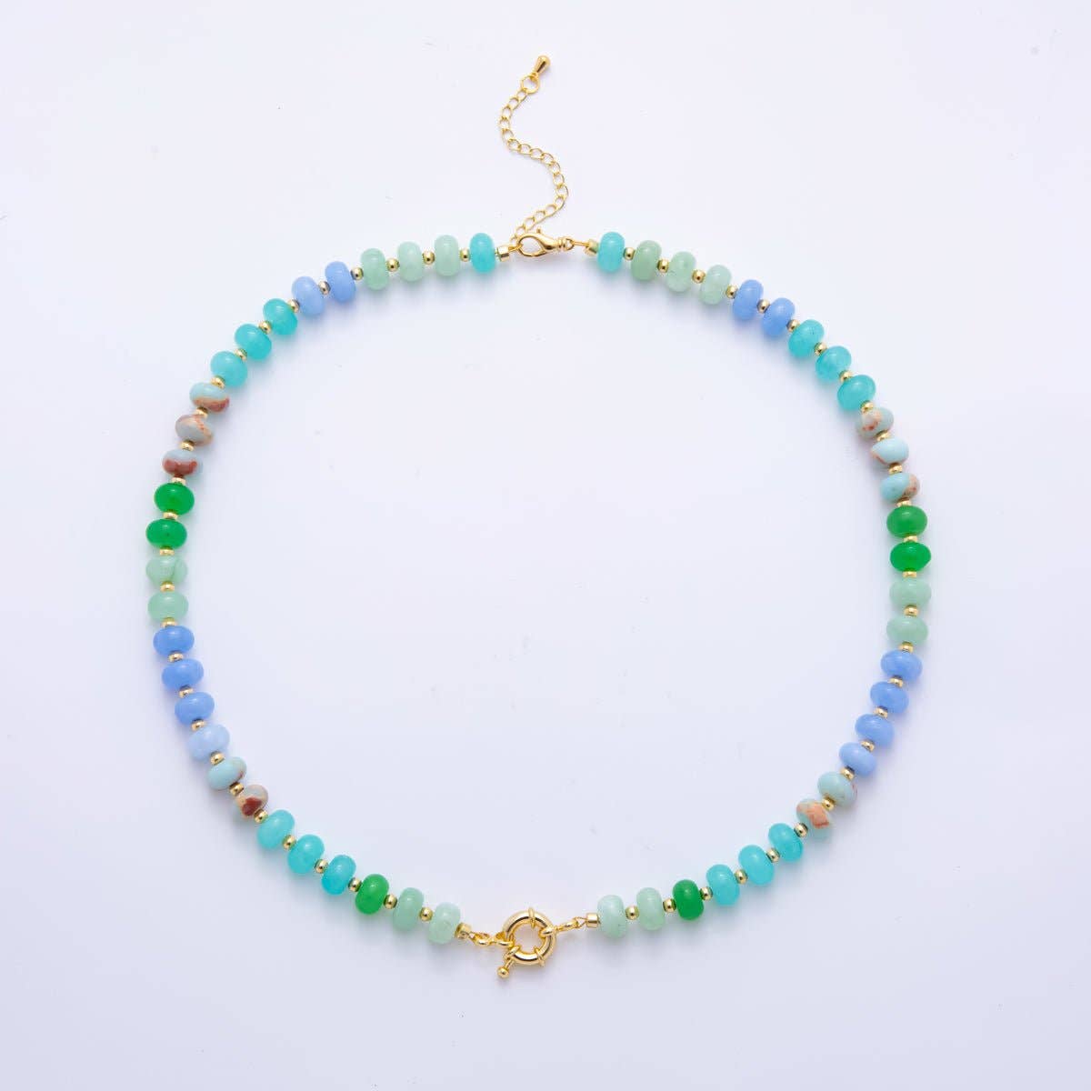 18K Gold Filled Candy Gemstone Chain Necklace