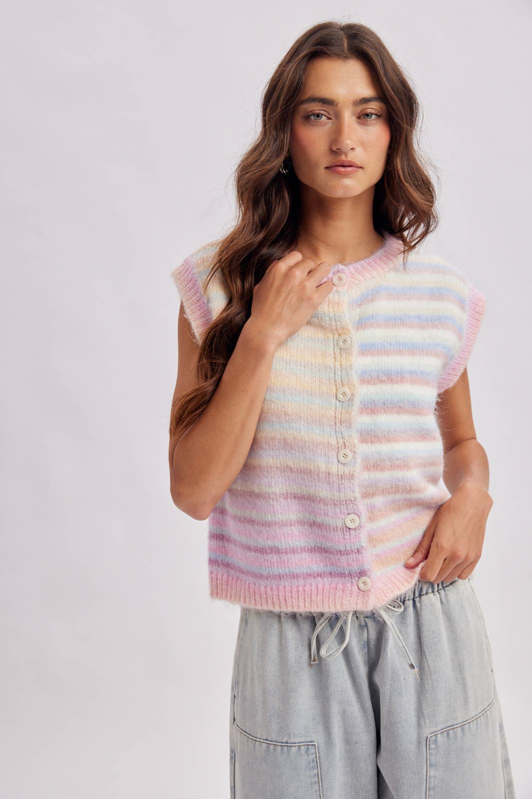 Bubblegum | Rainbow Stripe Sweater Vest