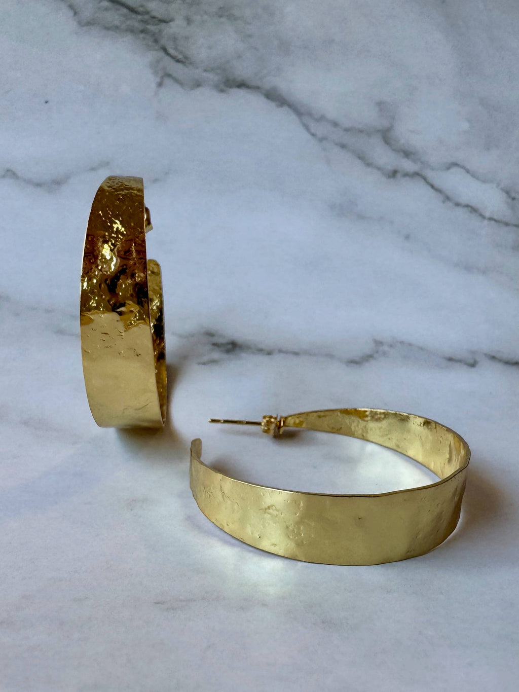 Linden Textured Gold Filled Hoop Earrings