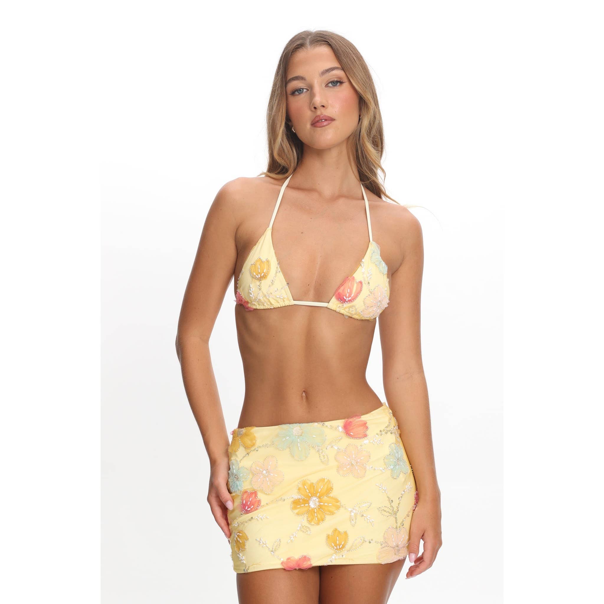 Azura | Floral Three Piece Bikini Set