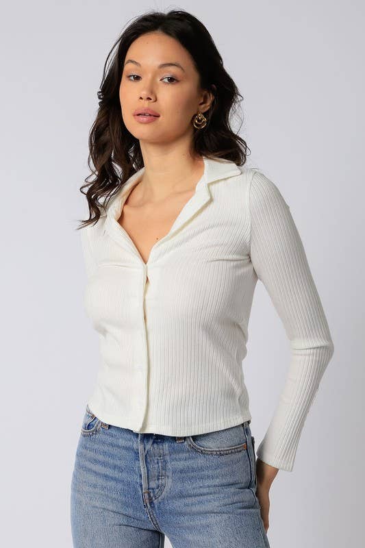 Marnie | Basic Ribbed Button Down