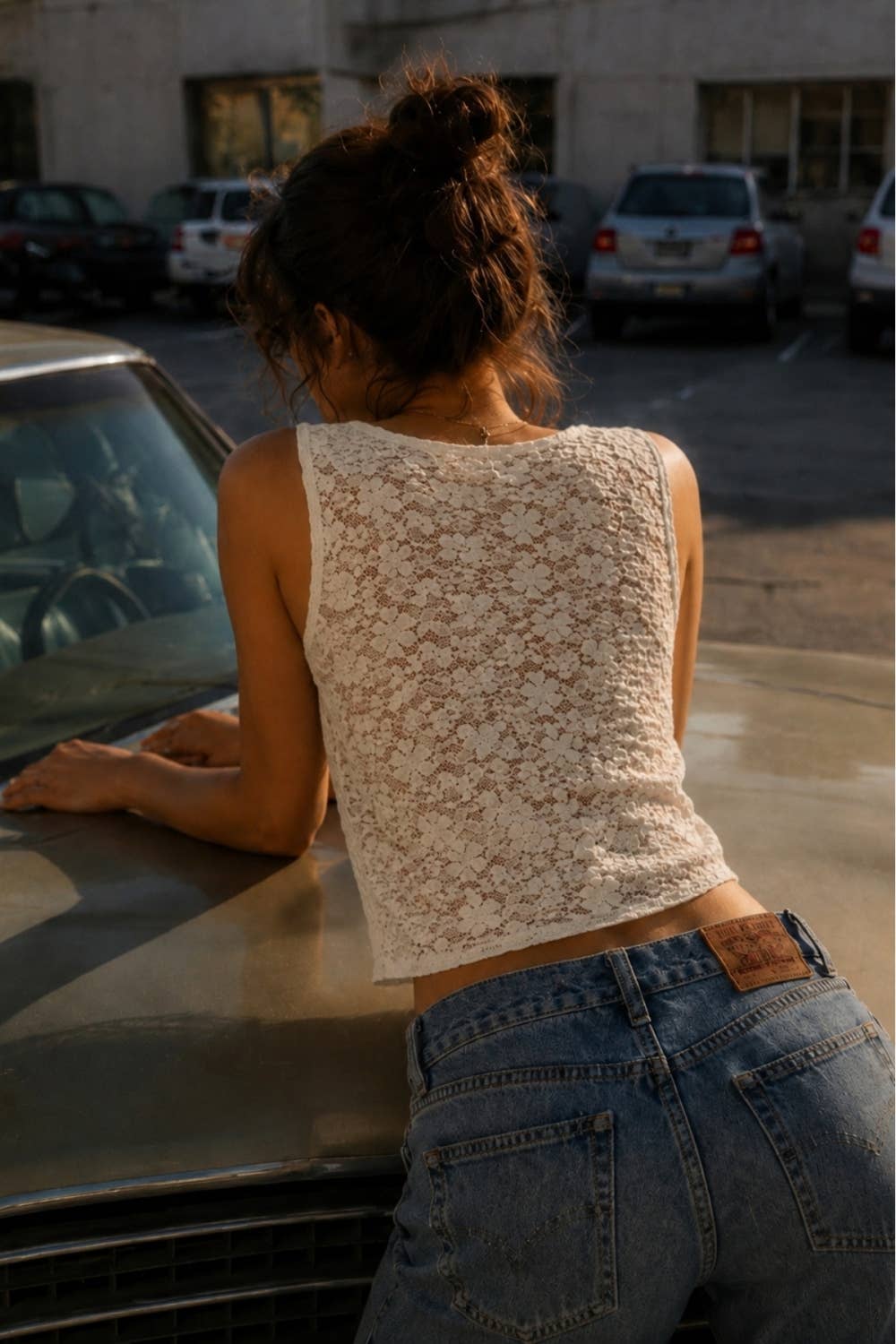 Americana | Soft Lace Sleeveless Top