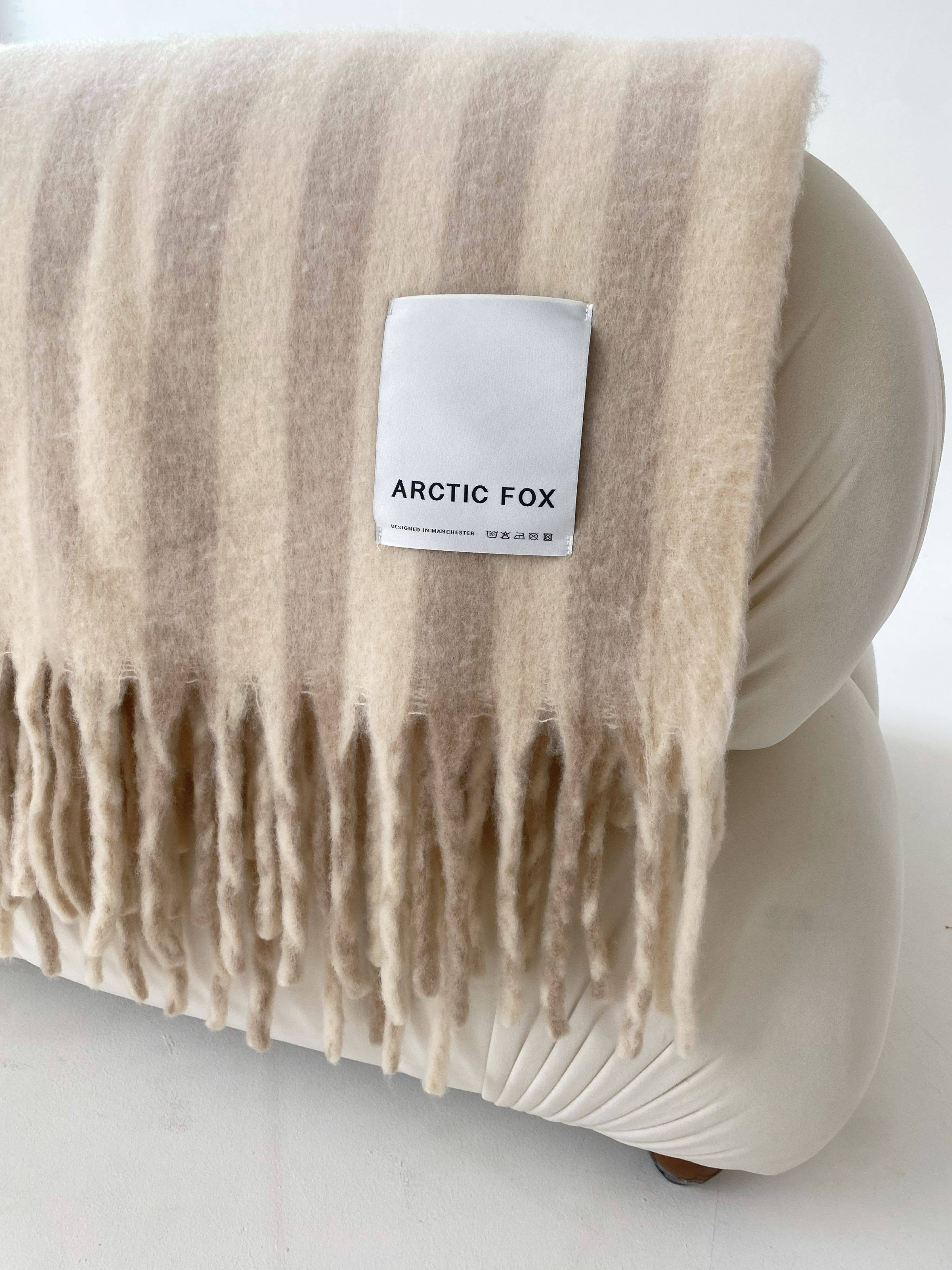 The Wool Stripe Throw | Pale Taupe Stripe
