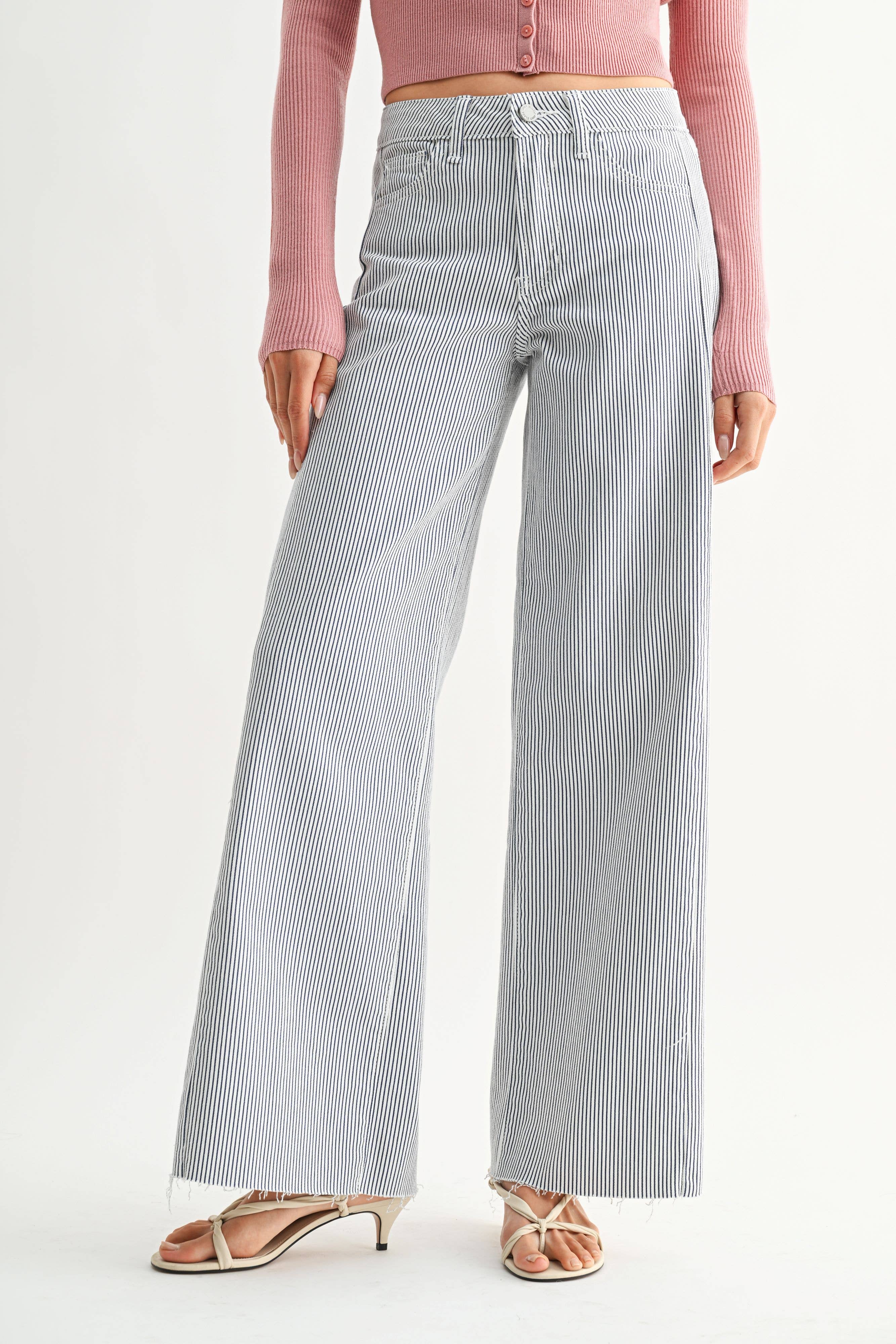 Anastacia | Striped Wide Leg Jeans